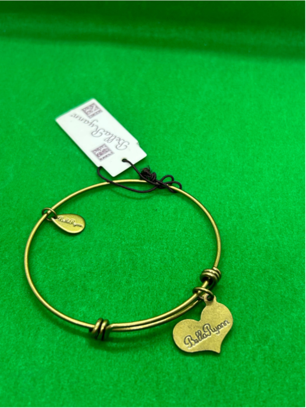 Women's Bella Ryann Grandmother Heart Charm Bangle Bracelet Gold One Size - Picture 2 of 3